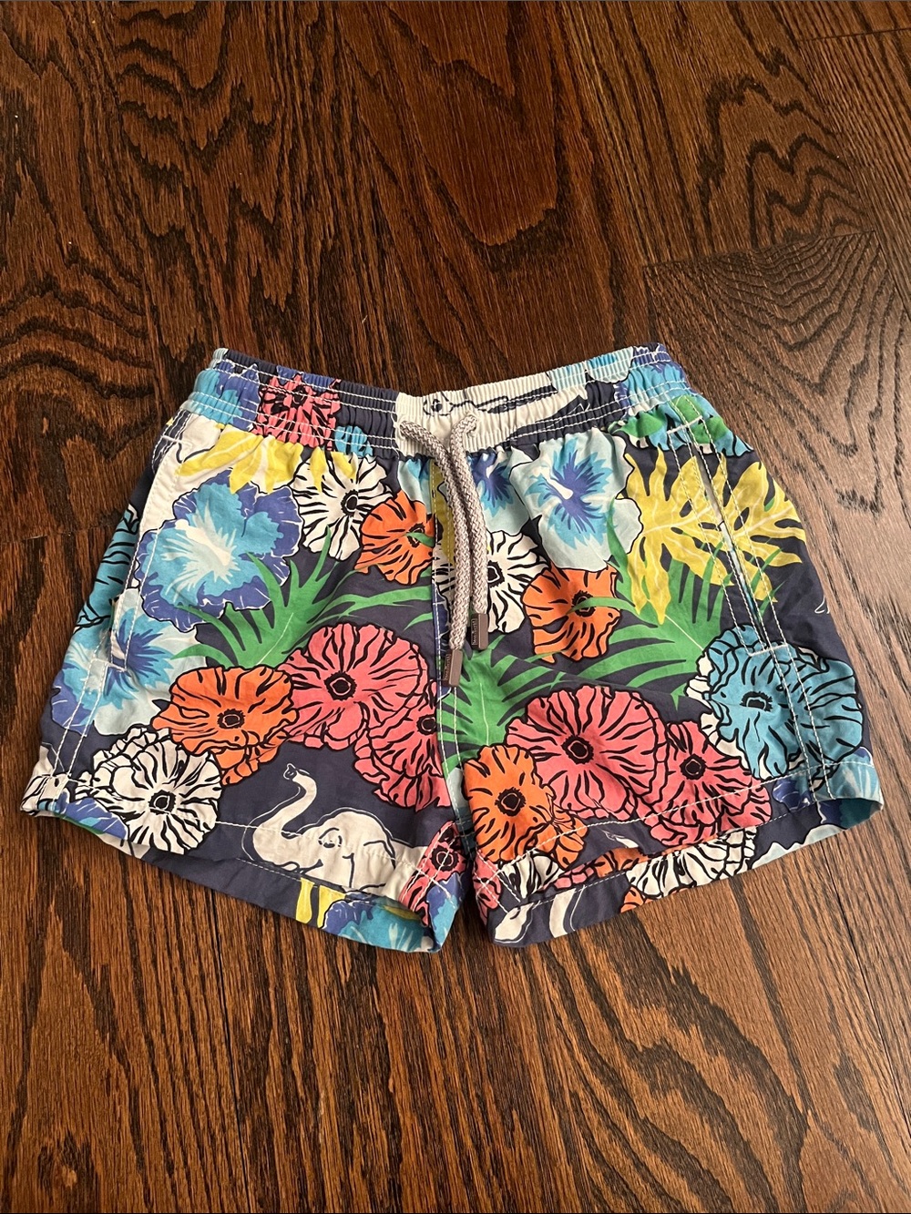 Vilebrequin Navy Floral & Elephant Print Swim Shorts